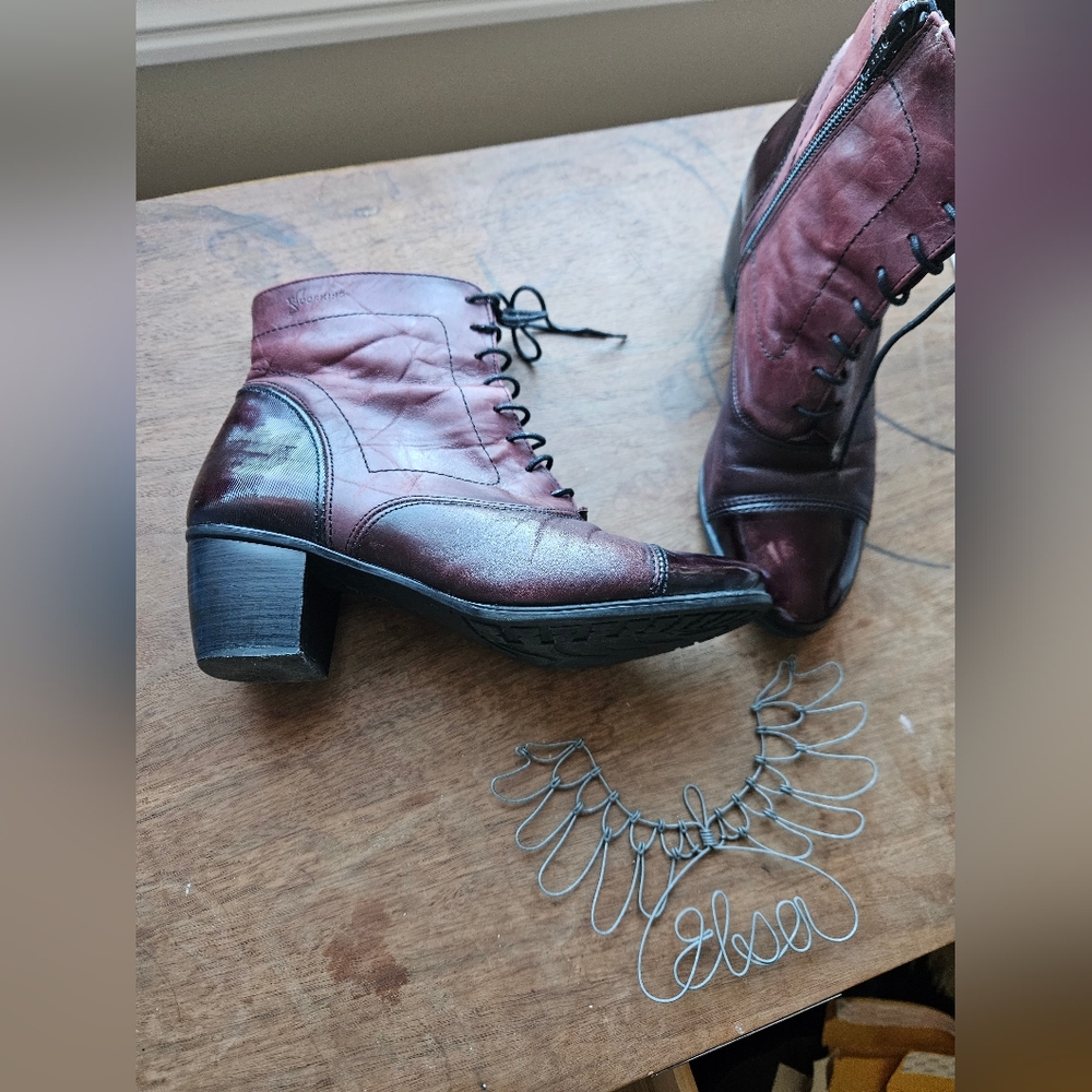 Sz.37 Leather Ankle Boots. Made In Spain.